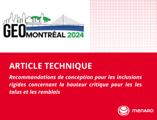 Article technique – Recommandations de conception pour les inclusions rigides concernant la hauteur critique pour les talus et les remblais